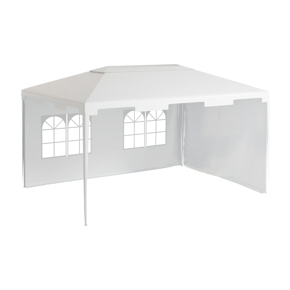 Outsunny 3 x 4 m Garden Gazebo Shelter Marquee Party Tent with 2 Sidewalls for Patio Yard Outdoor - White