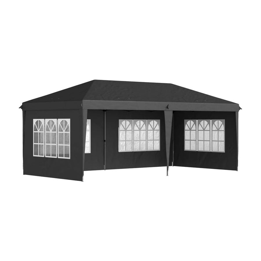 Outsunny 3 x 6m Pop-Up Gazebo, with Removable Walls - Black