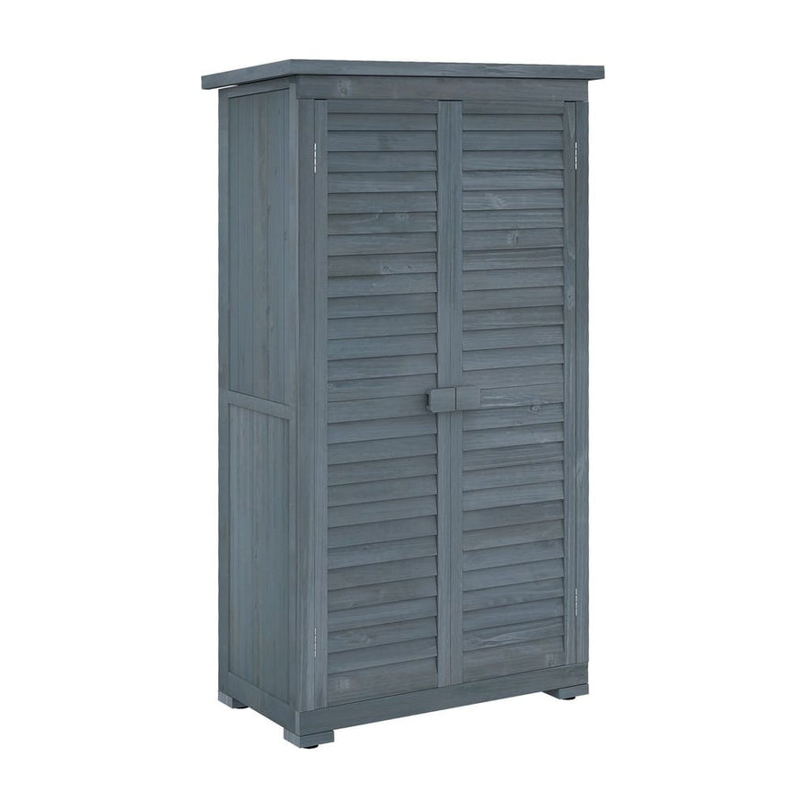 Outsunny 39.5 x 79cm Fir Wood Garden Shed - Grey