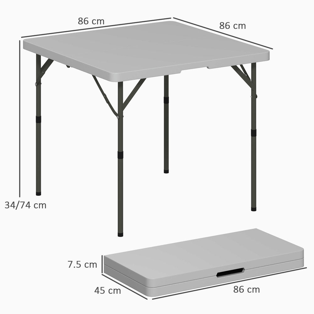 Outsunny 34/74cm Folding Camping Table in Grey
