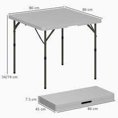 Outsunny 34/74cm Folding Camping Table in Grey