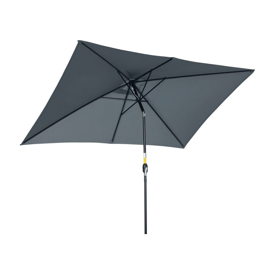 Outsunny 3x2m Garden Parasol Umbrella with Aluminium Pole, Tilt and Crank, Rectangular Outdoor Table Parasol Sun Shade for