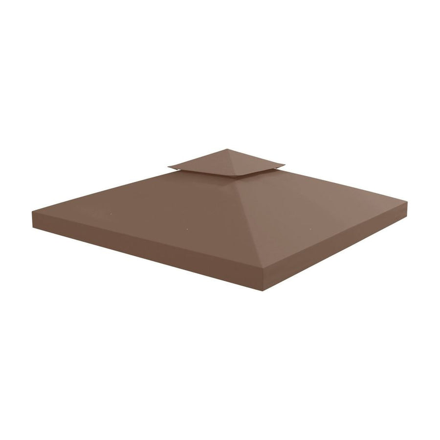 Outsunny 3x3 m Double-Tier Canopy Top Replacement-Coffee