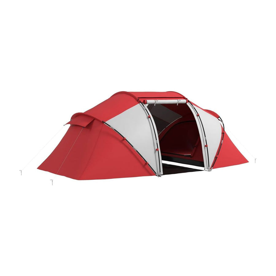 Outsunny 4-6 Man UV Protection Camping Tent - Grey and Red