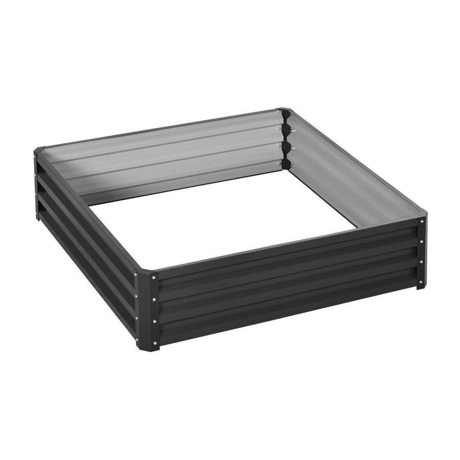 Outsunny 432L Square Raised Garden Bed Box with Weatherized Steel Frame for Vegetables, Flowers and Herbs, 120 x 120 x 30cm