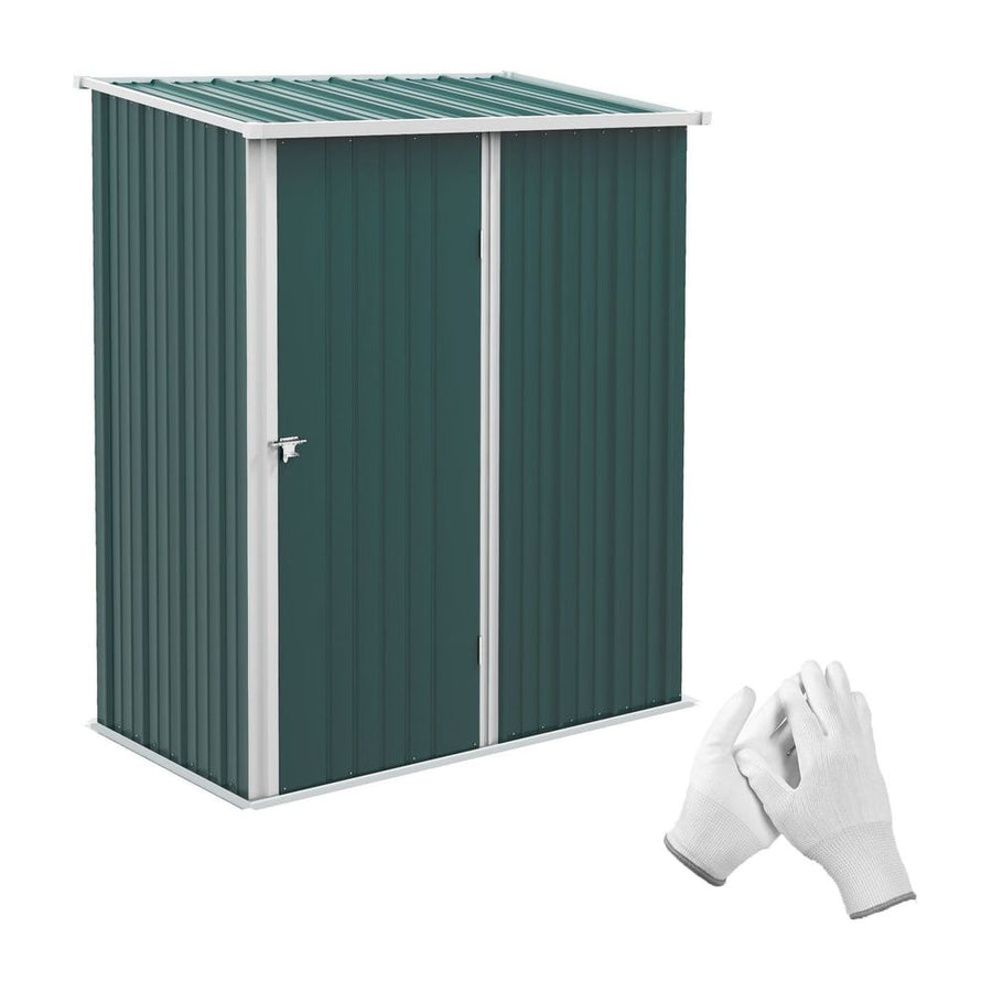 Outsunny 5.3 x 3.1ft Corrugated Steel Garden Shed - Green