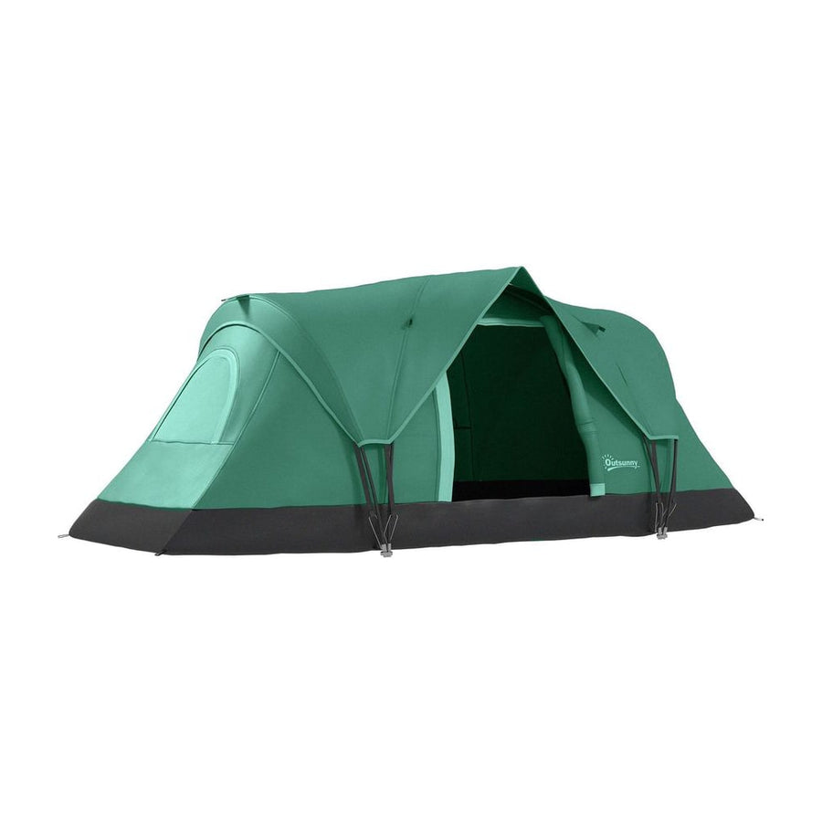 Outsunny 5-6 Man Dome Camping Tent - Dark Green