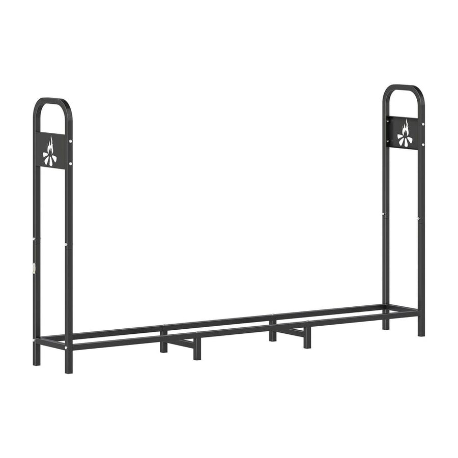 Outsunny 6.5 FT Steel Firewood Log Rack with 300 kg Capacity, Heavy Duty Indoor Outdoor Fireplace Wood Storage Shelf, Log