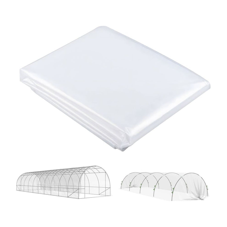 Outsunny 6 X 10m Heavy Duty (150um/6mil) Polypropylene Greenhouse Cover Replacement, UV Resistant Waterproof Plastic