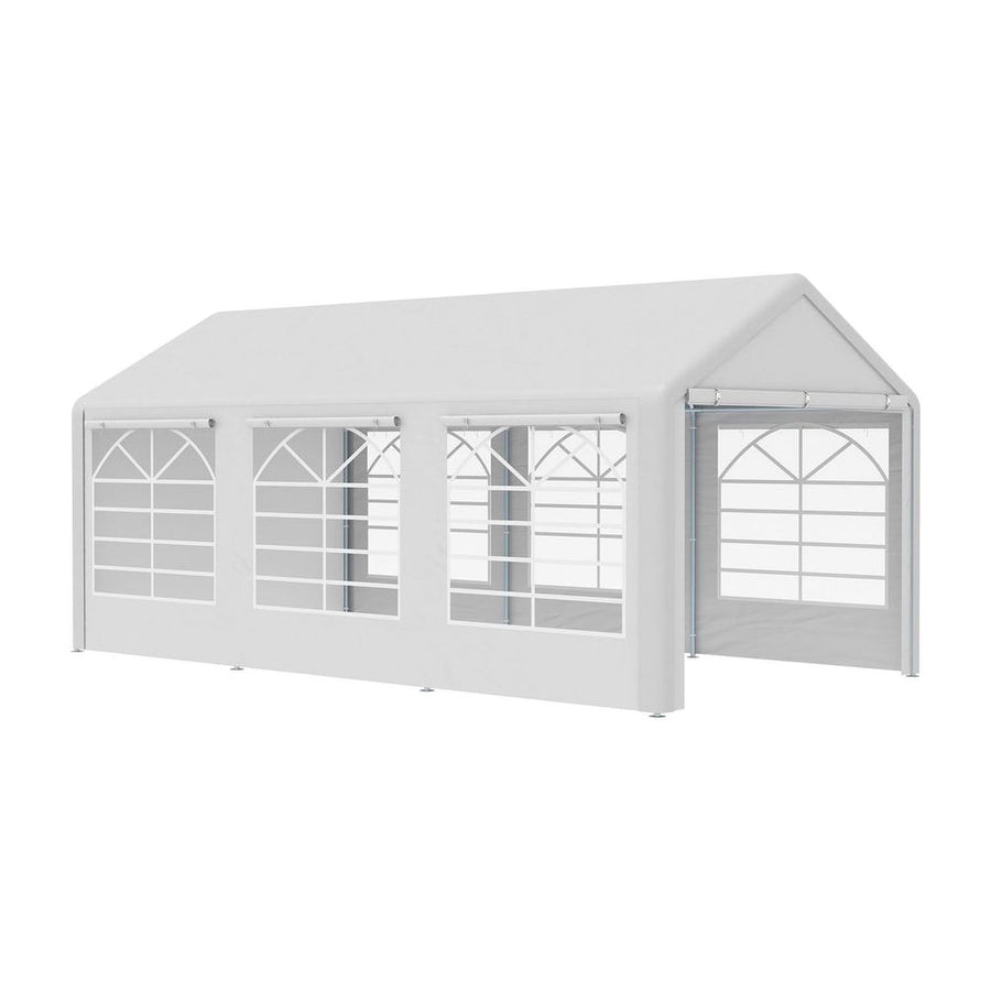 Outsunny 6m x 3m Garden Gazebo Marquee Wedding Shelter Level 4 Wind Protection, White