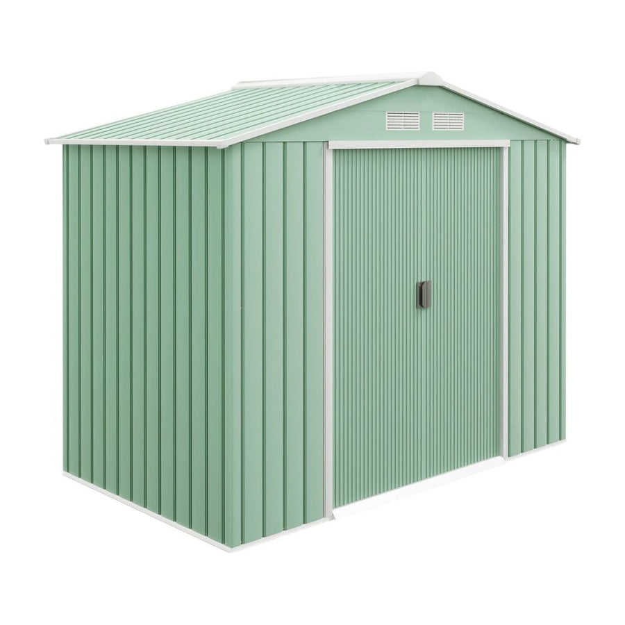 Outsunny 7 x 4ft Metal Garden Shed, Outdoor Storage Tool House with Ventilation Slots, Foundation Kit and Lockable Double
