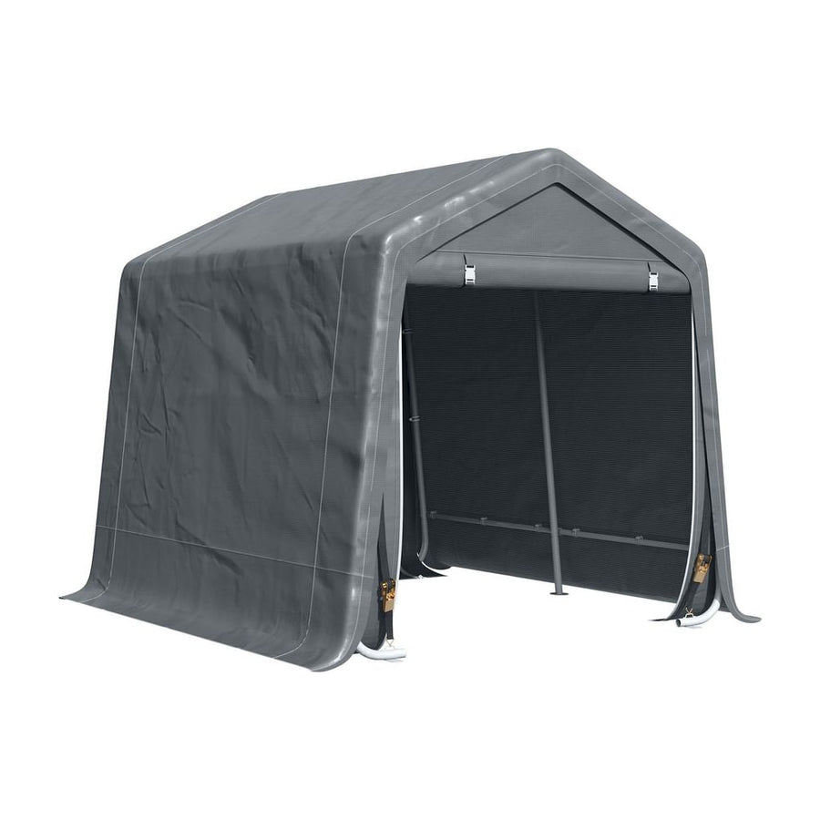 Outsunny 9 X 7.5ft Temporary Outdoor Equipment Shed - Dark Grey