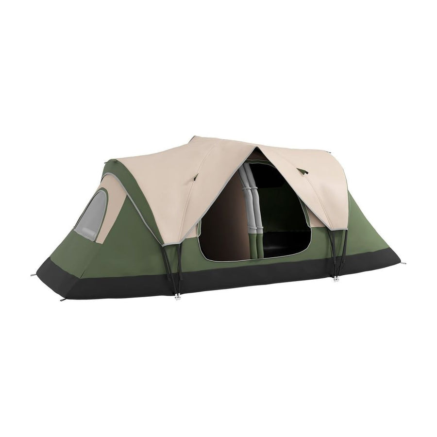 Outsunny Camping Tent for 6-8 Man with 2000mm Waterproof Rainfly and Carry Bag for Fishing Hiking Festival, Dark Green