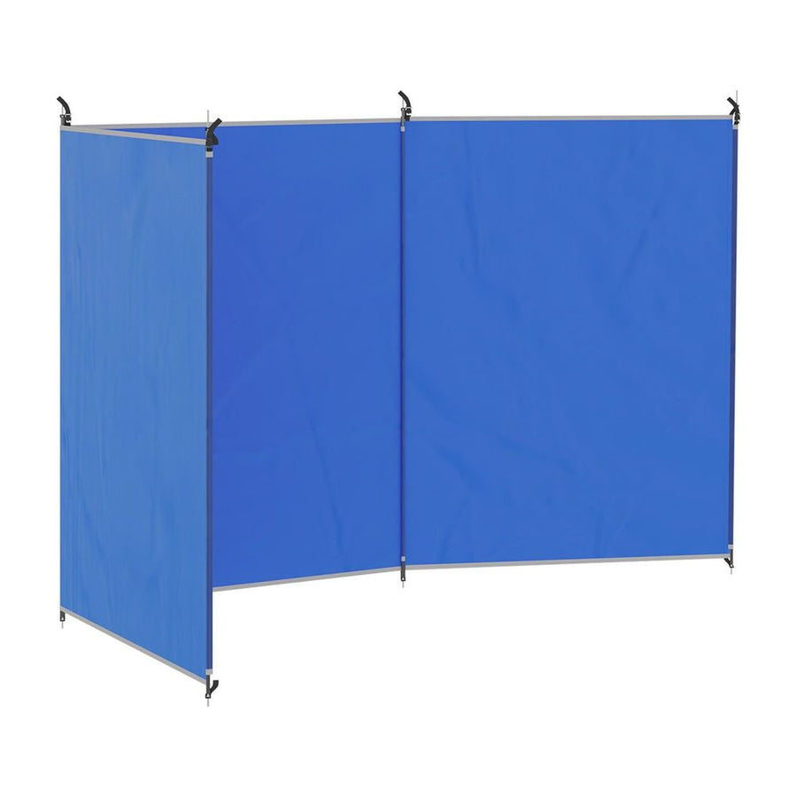 Outsunny Camping Windbreak, Foldable Portable Wind Blocker w/ Carry Bag and Steel Poles, Beach Sun Screen Shelter Privacy