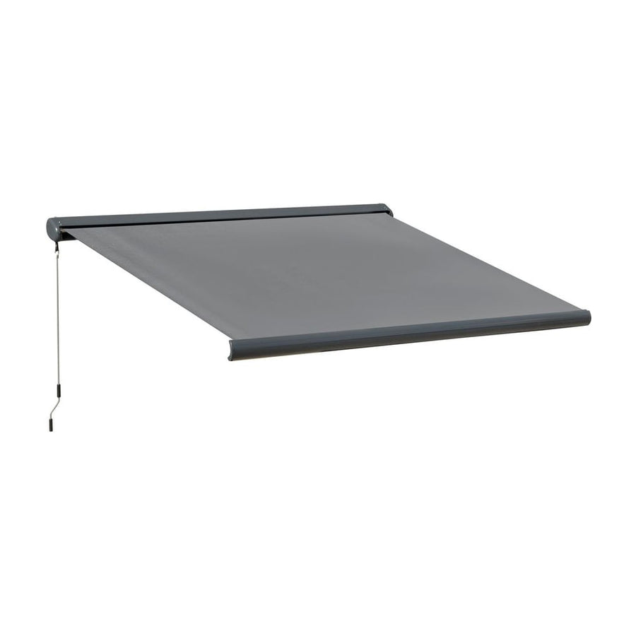 Outsunny Cassette Electric Manual Awning Door Window Retractable Canopy w/ R/C
