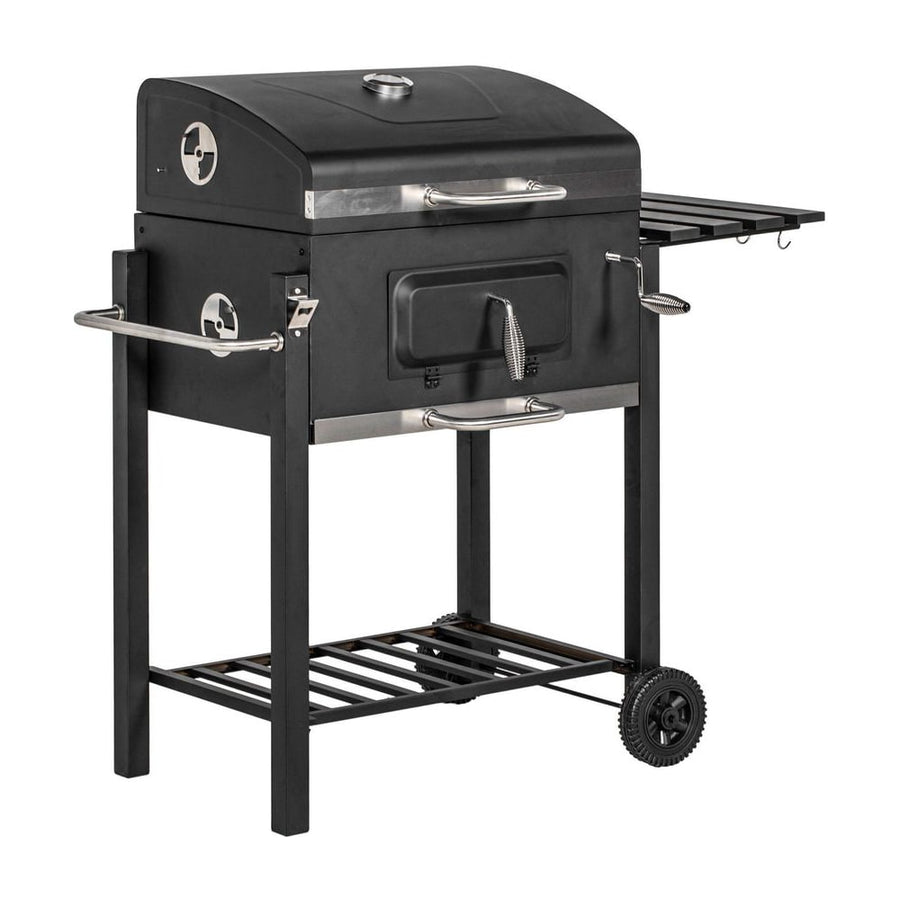 Outsunny Charcoal Grill, with Height-Adjustable Coal Pan - Black