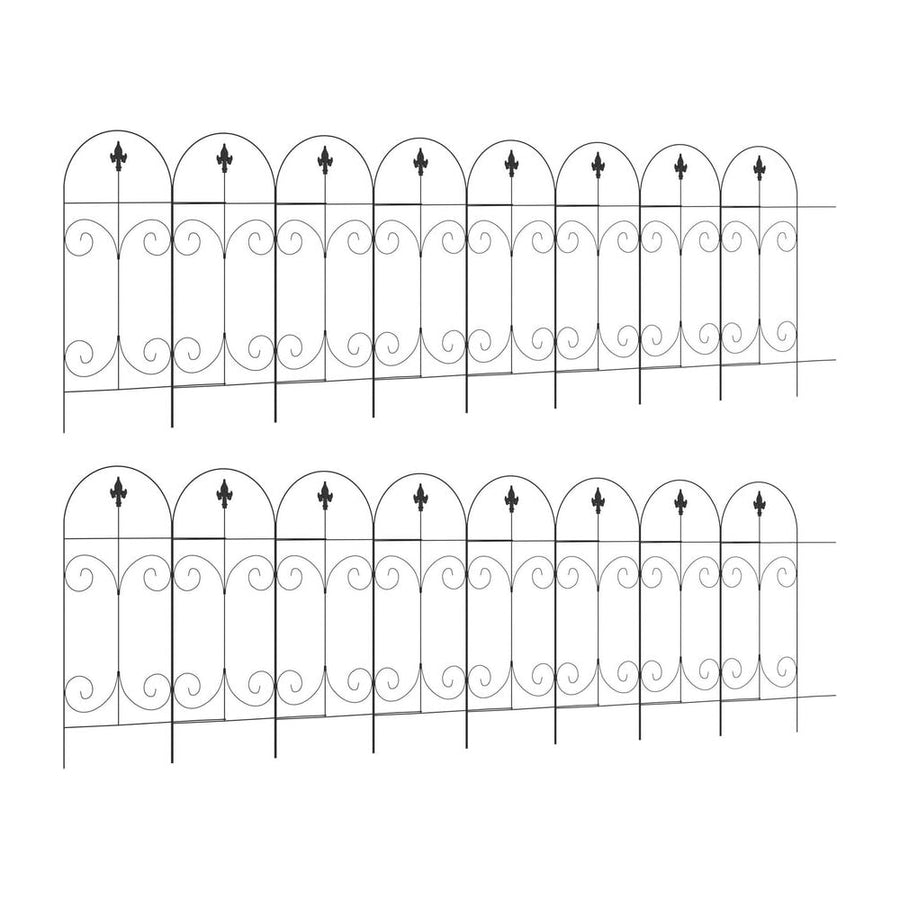 Outsunny Decorative Garden Fencing, 16PCs 44in x 25ft Outdoor Picket Fence Panels, Rustproof Metal Wire Landscape Flower Bed