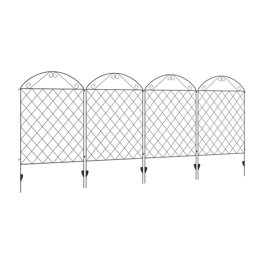 Outsunny Decorative Garden Fencing, 43in x 11.5ft Outdoor Picket Fence Panels, 4PCs Rustproof Metal Wire Landscape Flower Bed