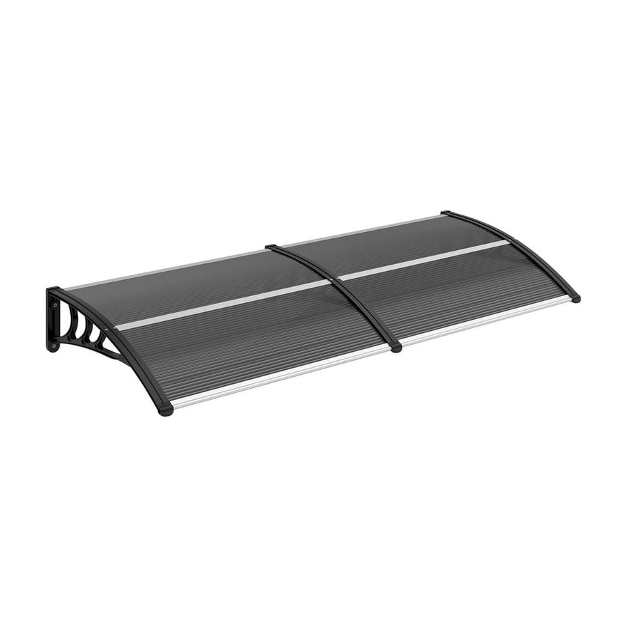 Outsunny Front Door Canopy Outdoor Awning Aluminium Rigid Plastic Polycarbonate Rain Shelter UV Water Rain Resistant 196 x