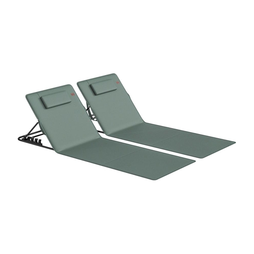 Outsunny Foldable Sun Loungers Set of 2 in Grey