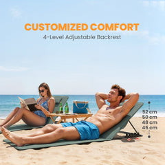 Outsunny Foldable Sun Loungers Set of 2 in Grey