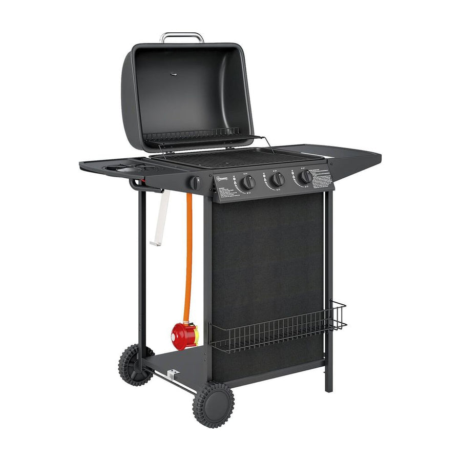 Outsunny Four Burner Gas Grill BBQ in Black