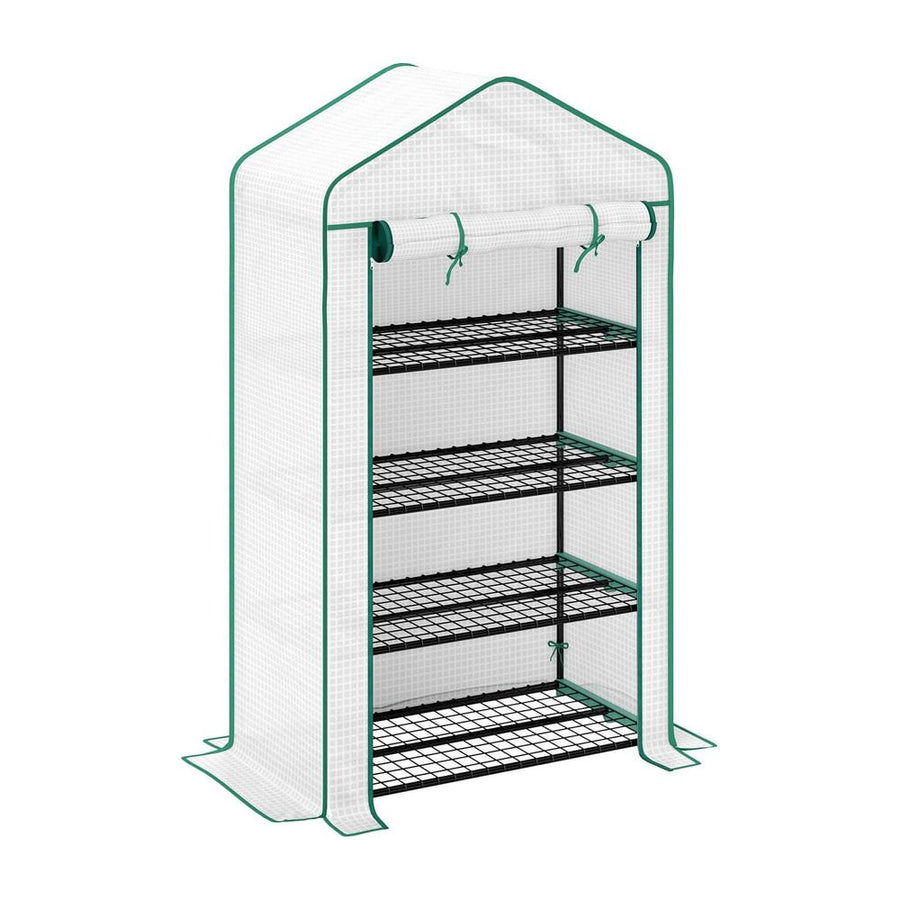 Outsunny Four-Tier Mini Greenhouse, with Reinforced Plastic Cover