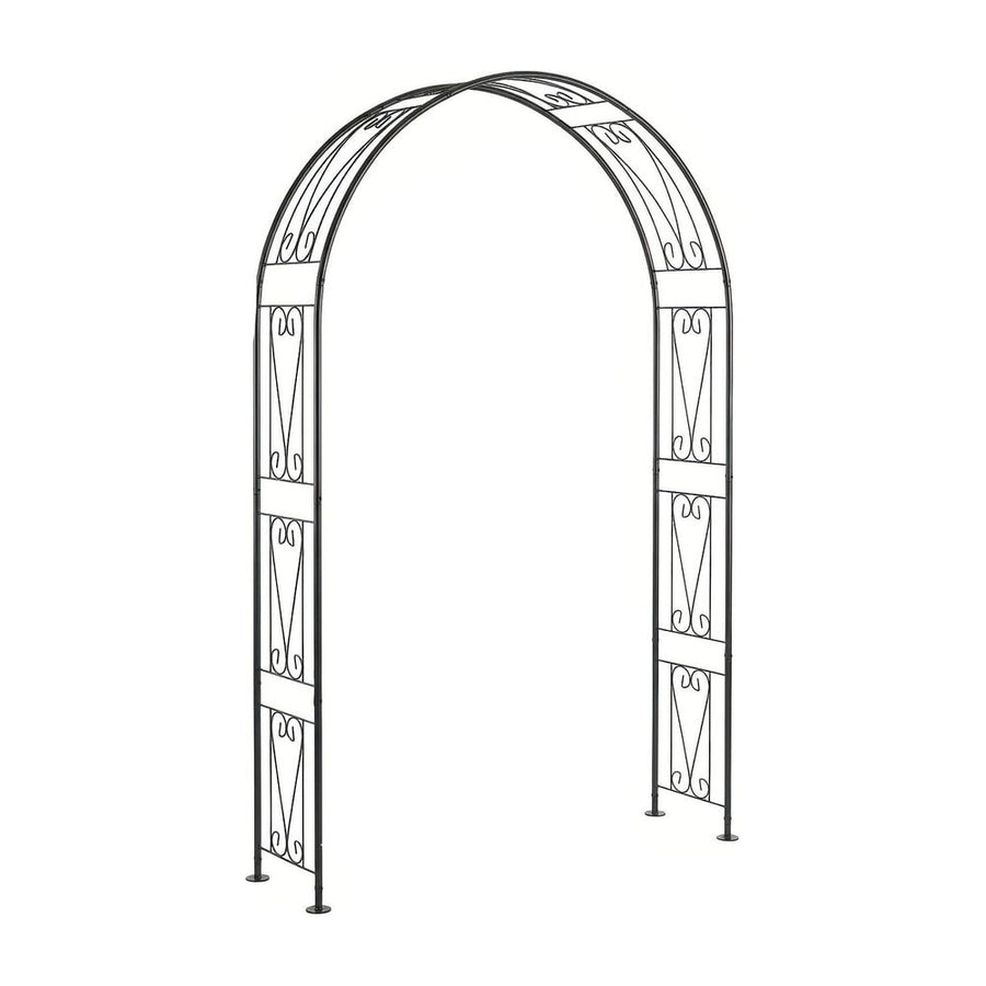 Outsunny Garden Arch, Arbour Trellis for Climbing Plants, Rose Arch for Wedding Garden Decoration, 155 x 40 x 246 cm, Black