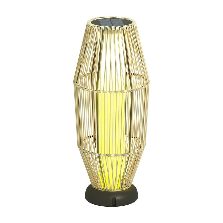 Outsunny Garden Rattan Lamp, 72 cm Tall Solar Rattan Floor Lamp, Solar Garden Light with Auto On/Off LED, IP44 for Outdoor