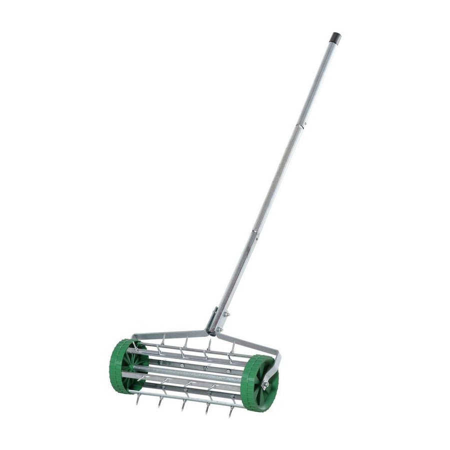 Outsunny Garden Rolling Lawn Aerator Heavy Duty Steel Grass Roller w/ Adjustable Handle