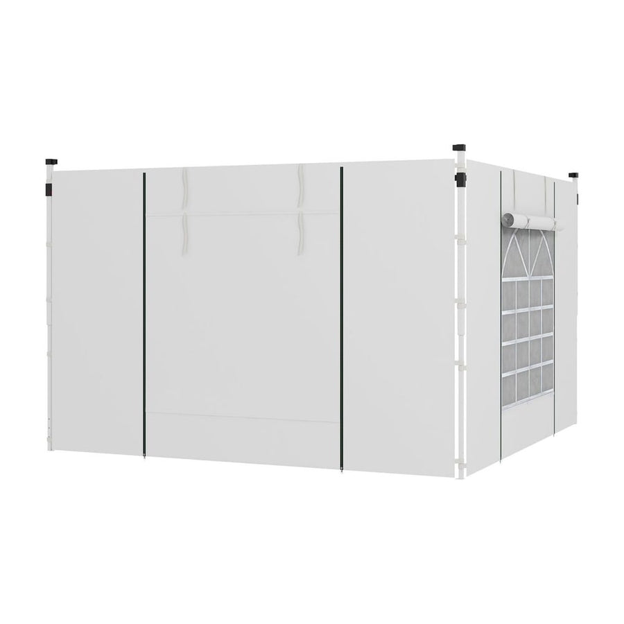 Outsunny Gazebo Side Panels, 2 Pack Sides Replacement, for 3x3(m) or 3x6m Pop Up Gazebo, with Windows and Doors, White