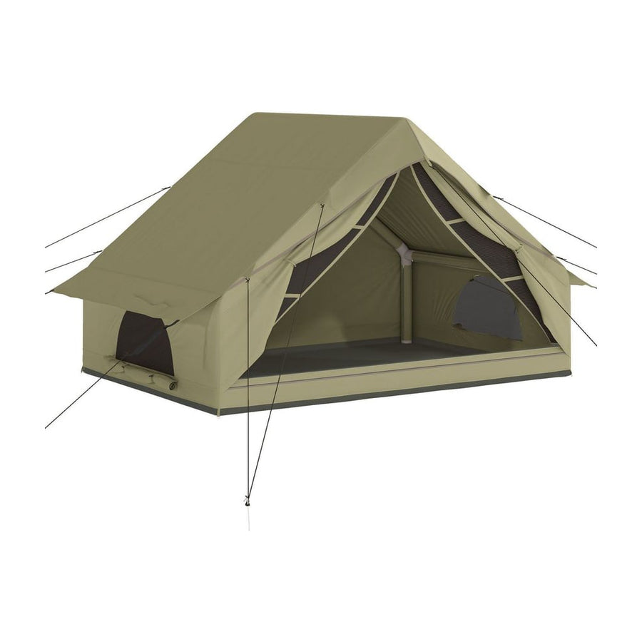 Outsunny Inflatable Tent Waterproof for Camping Blow Up Tent with Pump Carry Bag for 2-4 Person