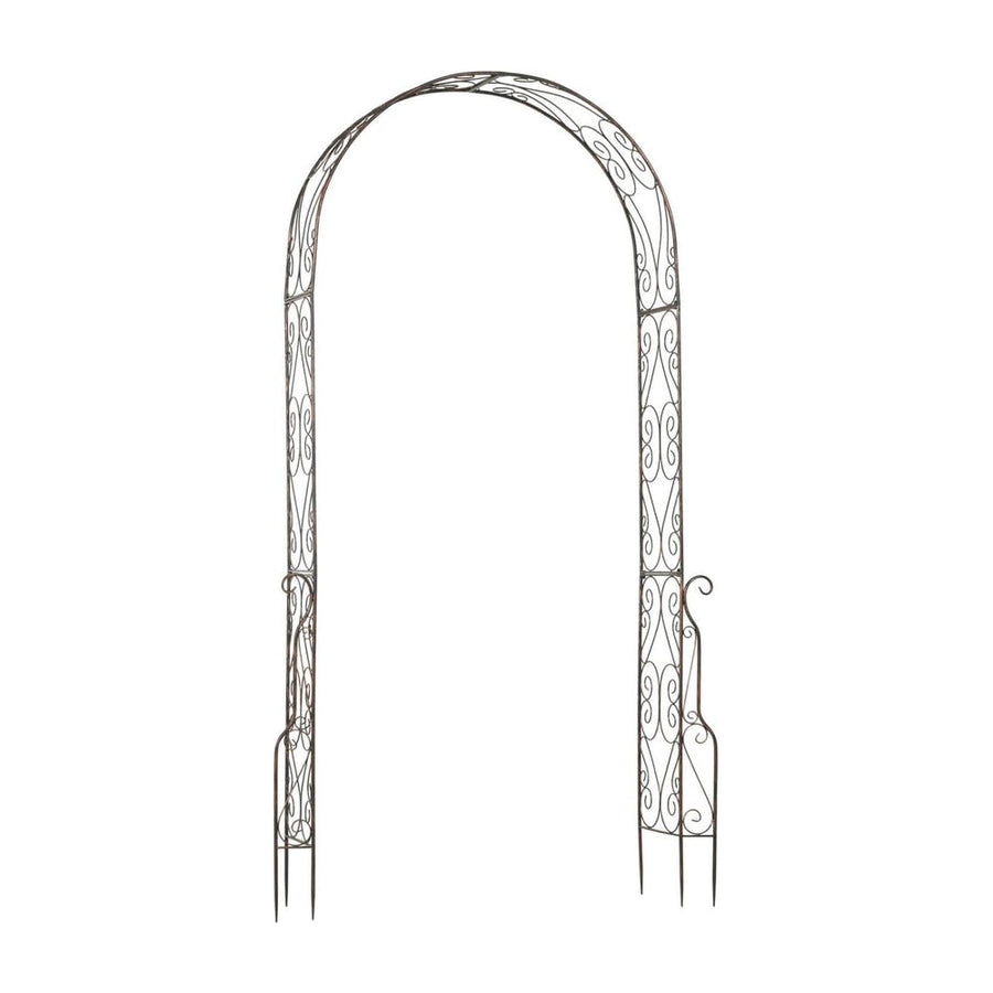 Outsunny Metal Garden Arch Trellis, Decorative Arbour Archway for Walkway Path Ceremony Wedding Party, 120 x 30 x 226cm