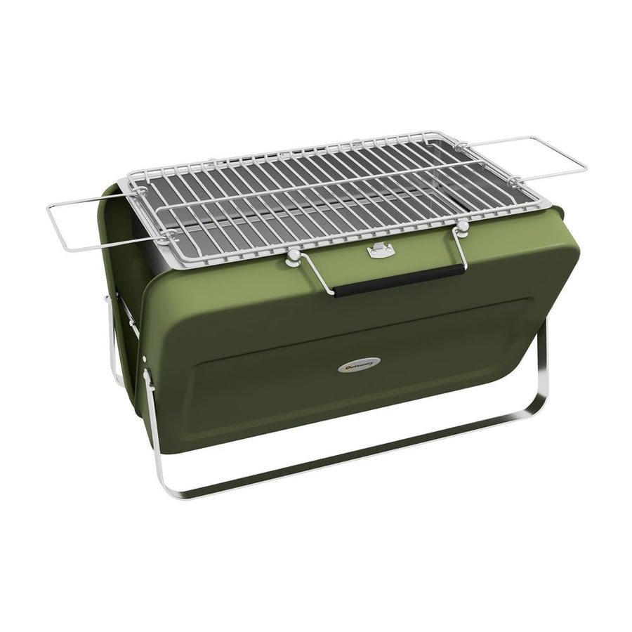 Outsunny Metal Suitable-Style Portable BBQ Grill - Green