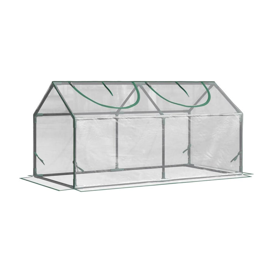 Outsunny Mini Greenhouse Portable Flower Planter Vegetable Grow House for Garden Backyard with Zipped Windows, 120 x 60 x 60