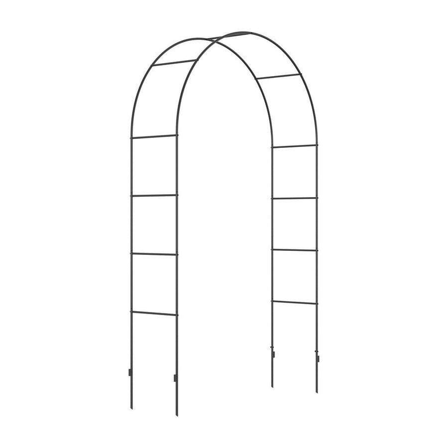 Outsunny Outdoor Garden Arch, Metal Garden Arbor for Climbing Plants, Roses, Vines, Wedding Arch for Outdoor, 140L x 40W x