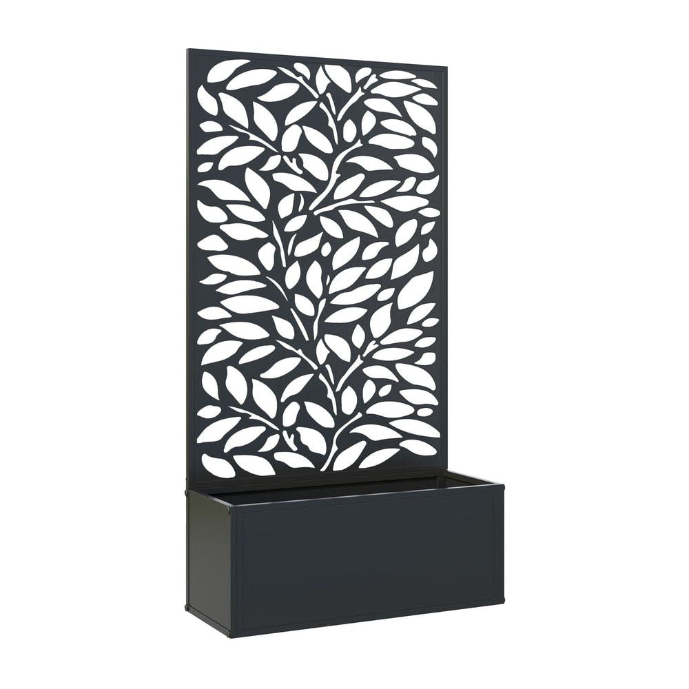 Outsunny Outdoor Metal Planter in Black