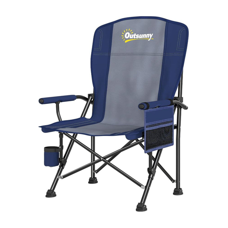 Outsunny Padded Camping Chair in Dark Blue