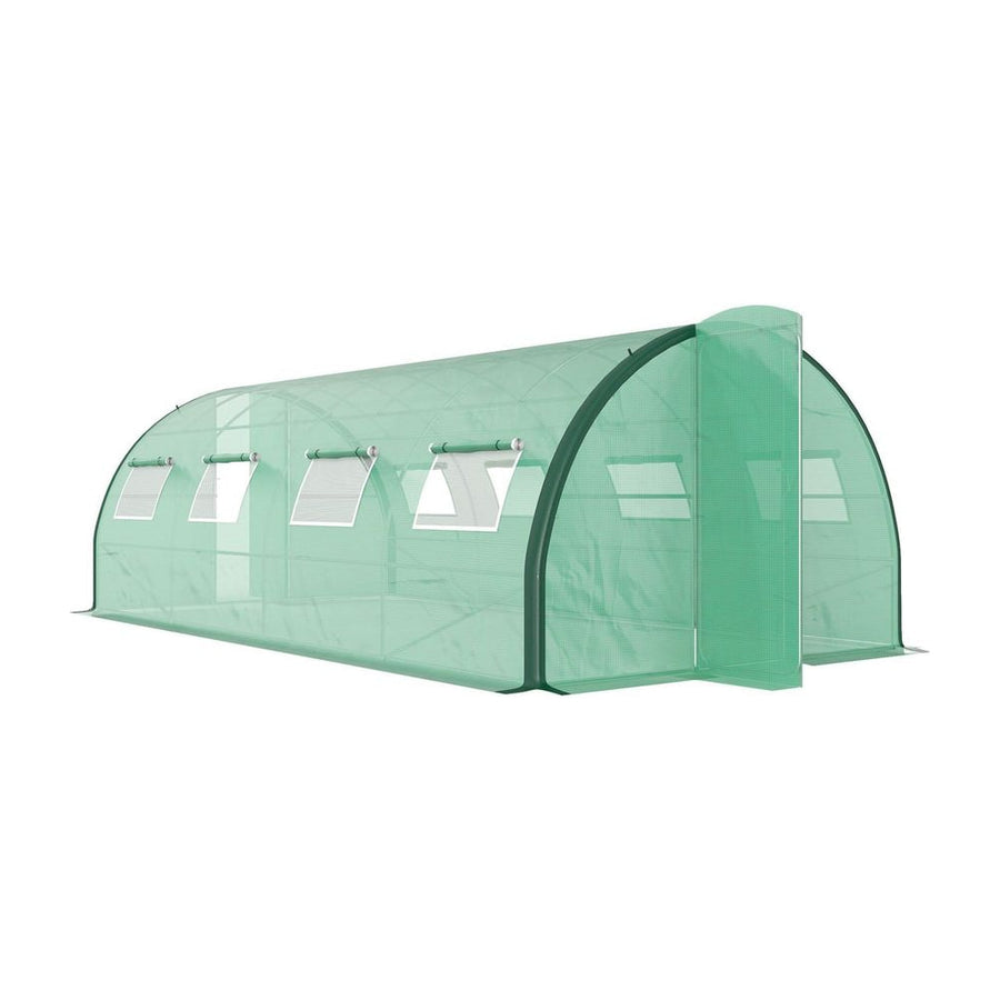 Outsunny Polyethylene Upgraded Structure Walk-in Polytunnel Greenhouse, 6 x 3(m), Green