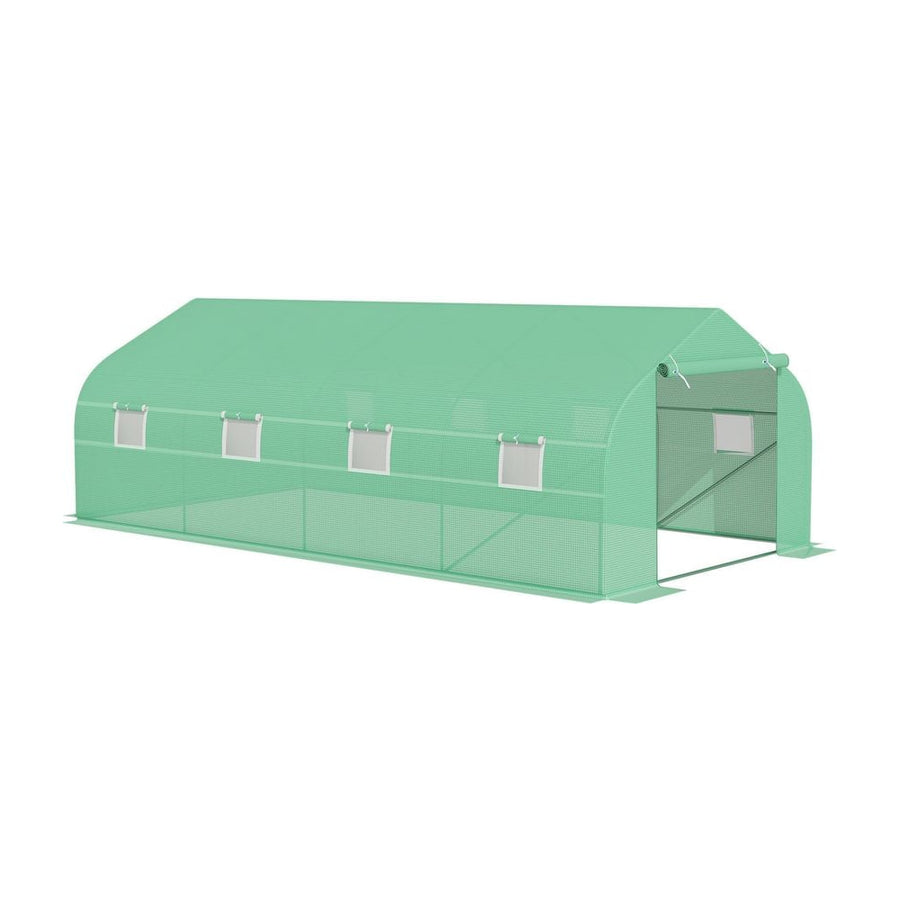 Outsunny Polytunnel Greenhouse with Windows and Door, Walk in Greenhouse for Garden, Backyard (6 x 3 M)