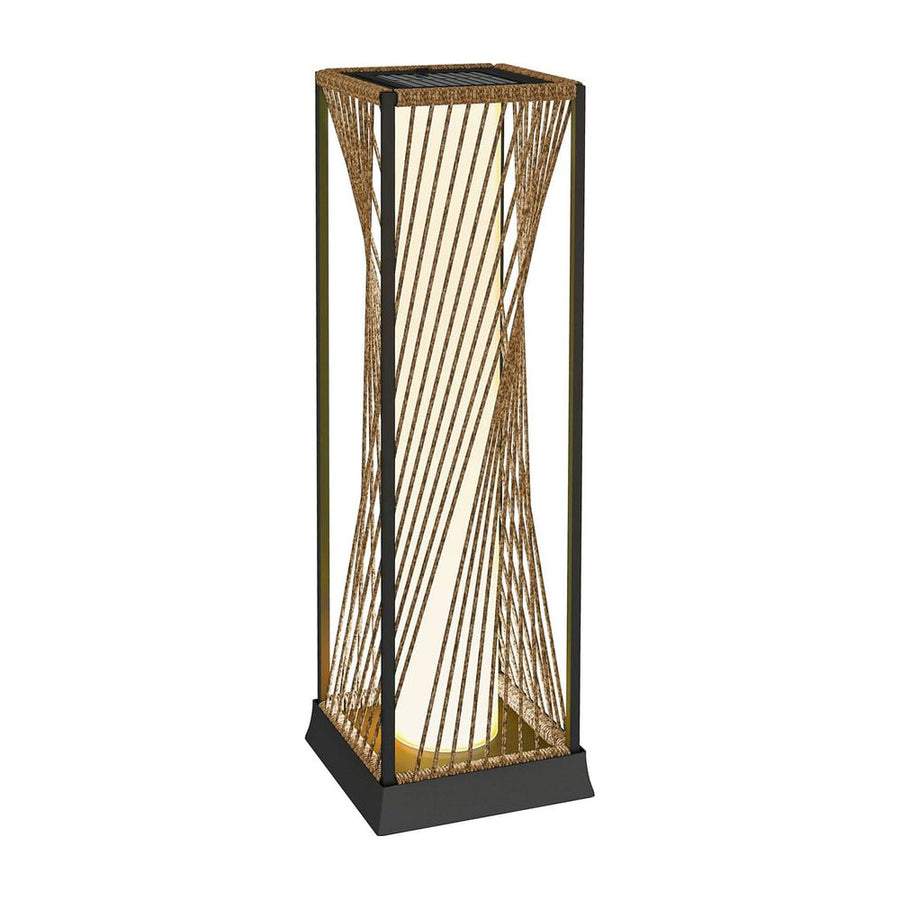 Outsunny Rattan Solar Garden Lights, Auto On/Off LED Floor Lamp, Sand Brown