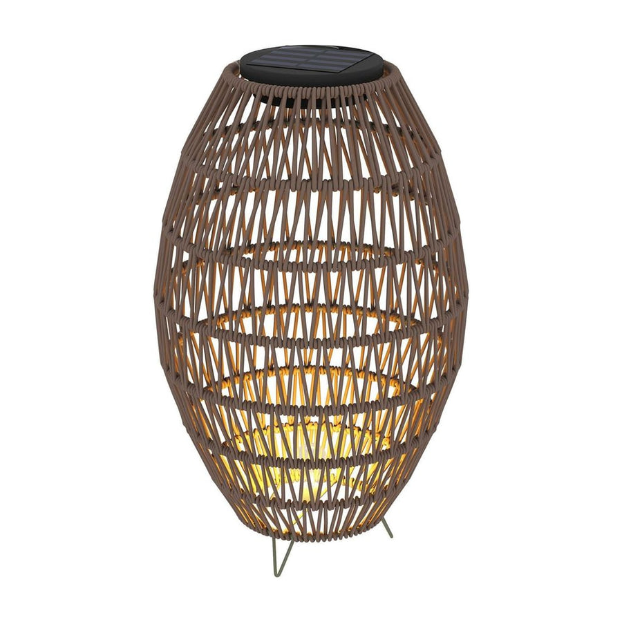 Outsunny Rattan Solar Lamp, Garden Solar Lantern with Auto On/Off Light, IP44 Waterproof, Decorative Outdoor Rattan Lamp for