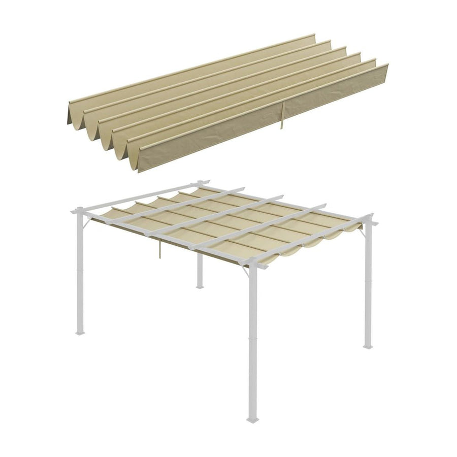 Outsunny Retractable Pergola Cover, 3.5 x 2.6 m Replacement Canopy Fabric for 4 x 3 m Frame, Roof Top Only, Beige