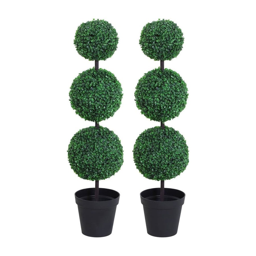 Outsunny Artificial Plants Honeysuckle Flower in Pot Fake Plants with Curved Boots for Indoor 15x15x150cm White