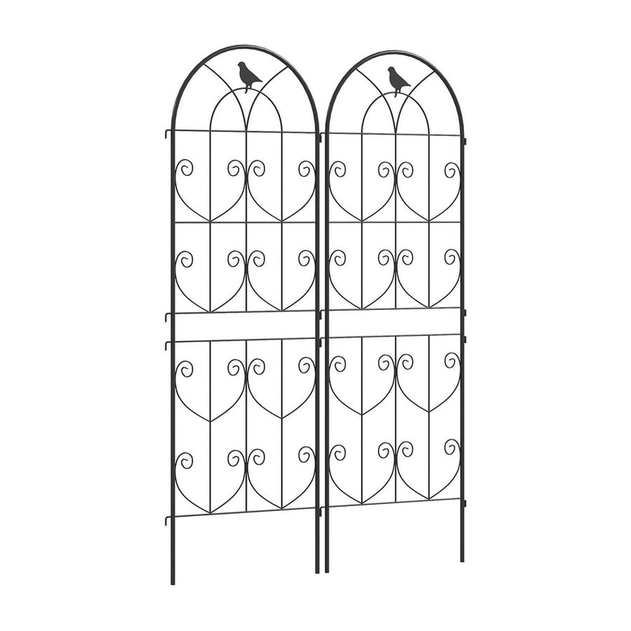Outsunny Set of 2 Garden Trellis, Metal Fence Panels for Climbing Outdoor Plants, Flowers, 150 x 50cm