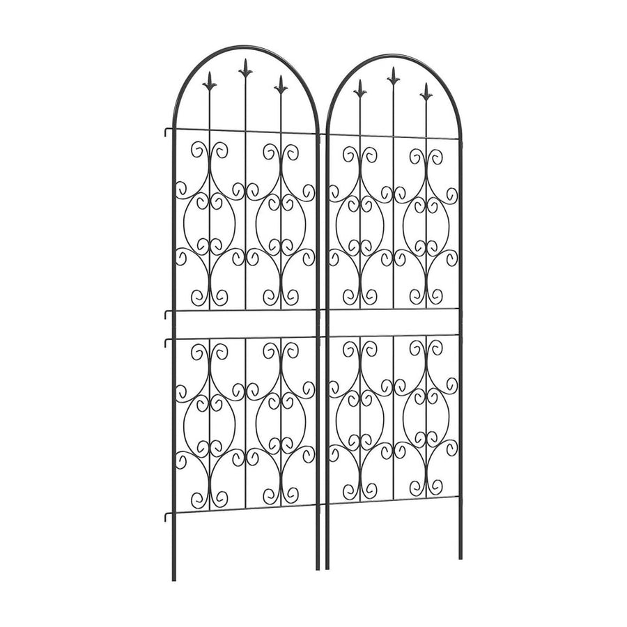 Outsunny Set of 2 Metal Garden Trellis, Decorative Trellis Panels for Climbing Outdoor Plants, Vegetables, Vines, Flowers