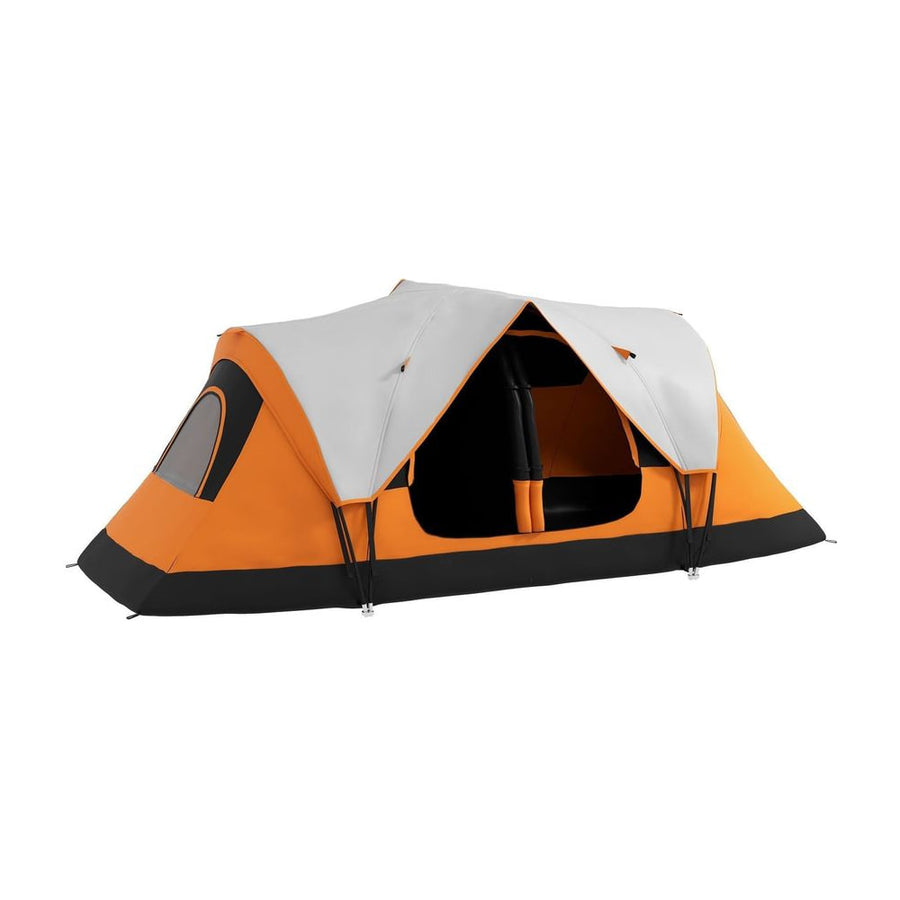 Outsunny 2 Bedroom Tent Six-man Seates Family Camping for Outdoor Adventure, Orange