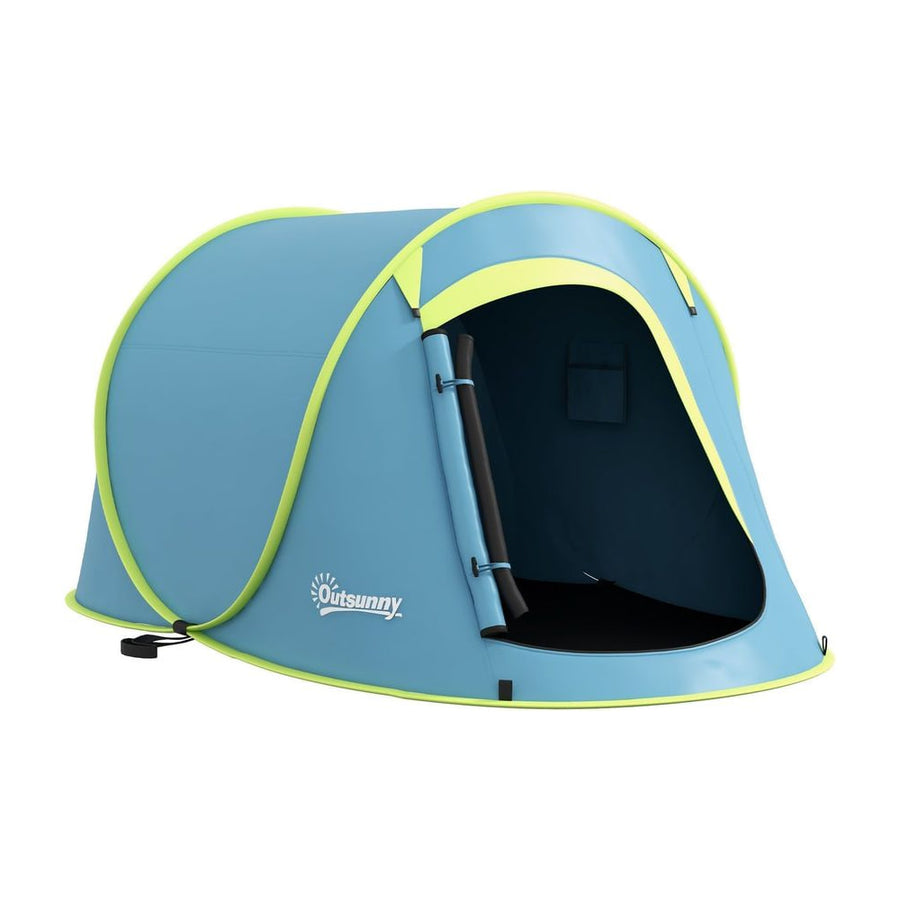 Outsunny Two-Man Pop-Up Dome Tent, with Accessories - Blue