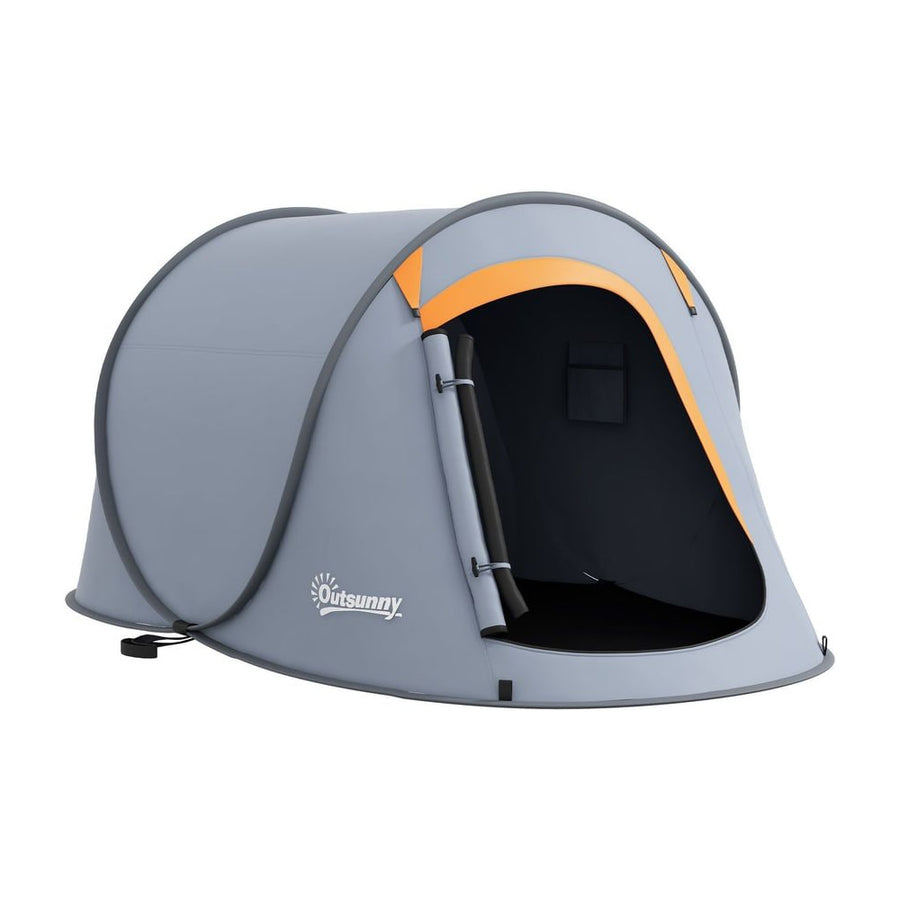 Outsunny Two-Man Pop-Up Dome Tent, with Accessories - Grey
