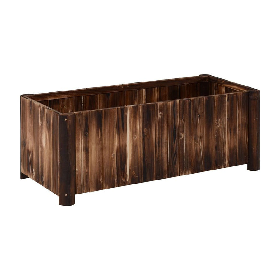 Outsunny Wooden Raised Garden Bed, 120 x 50 x 45cm Elevated Planter Box, Outdoor Flower Bed with Drainage Gaps, Easy Assembly
